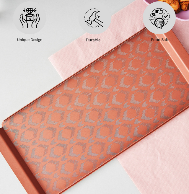 Ikat Serving Tray Pink | Large