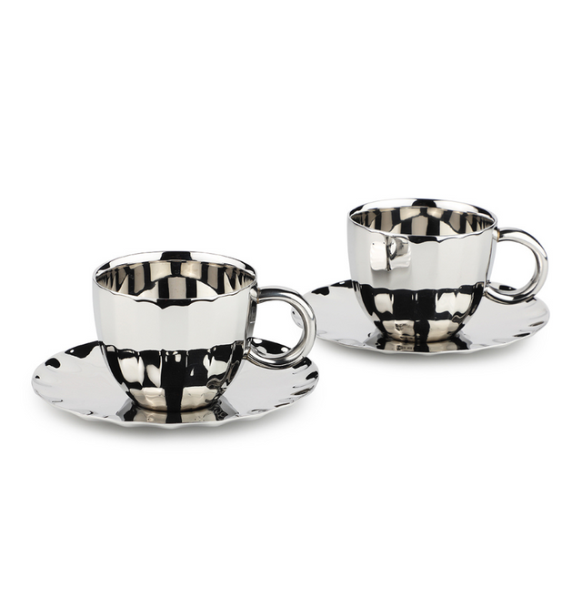 Dome Cup & Saucer | Luxury Cup Set of 2