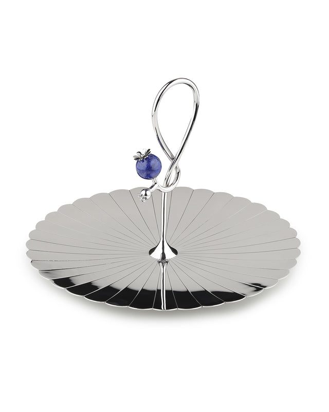 Poppy Pole Platter with Lapiz Lazuli Stone Medium