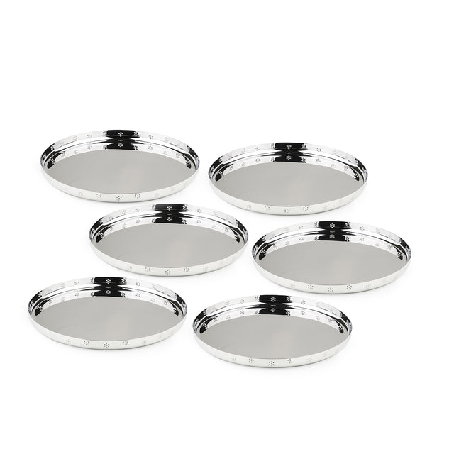 Polka Flower Thali | Set of 6