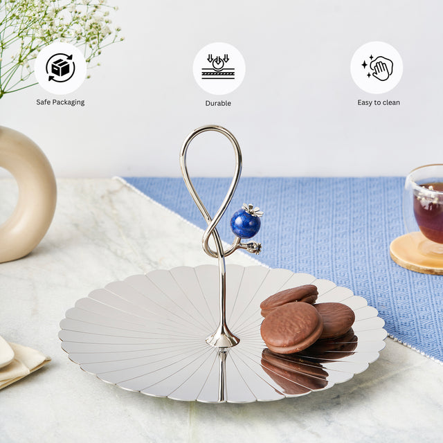 Poppy Pole Platter with Lapiz Lazuli Stone | Medium
