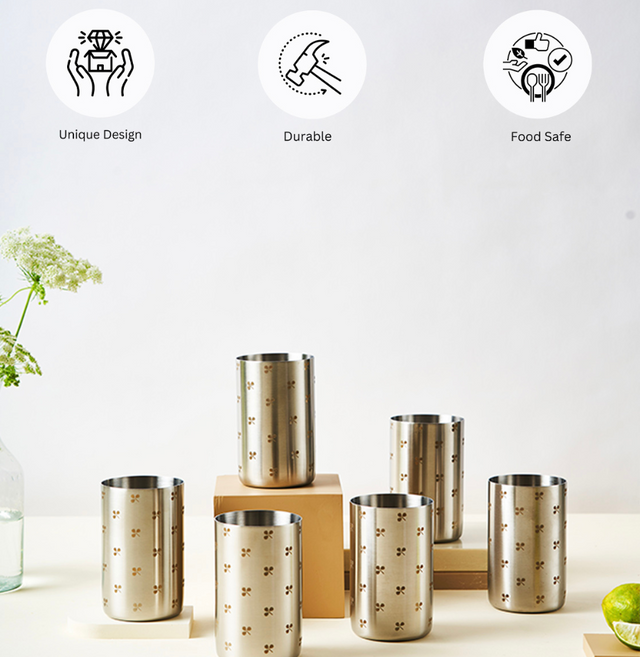 Zenith Stainless Steel Tumbler | Set of 6