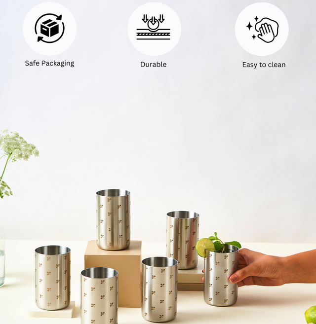 Zenith Stainless Steel Tumbler | Set of 6