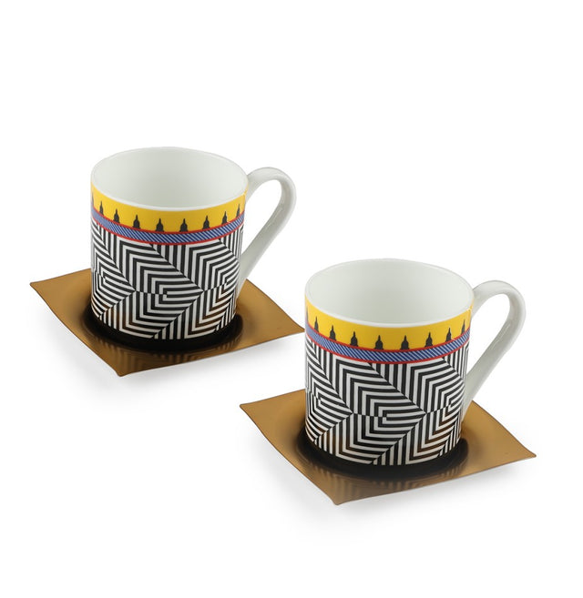 Aladdin Ceramic Cup With Saucer | Set of 2