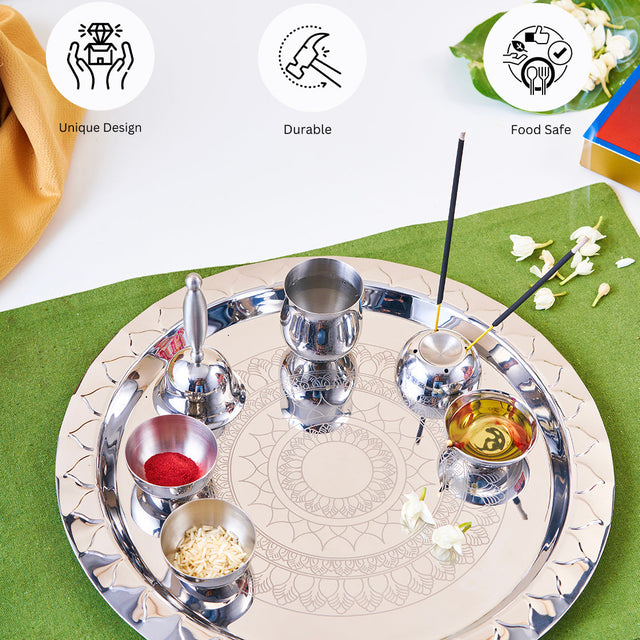 Etching Pooja Thali