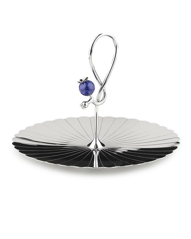 Poppy Pole Platter with Lapiz Lazuli Stone | Medium