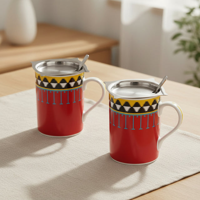 Aladdin Ceramic Mug & Stirrer | Set of 2