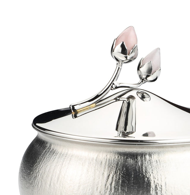 Rose Quartz Serving Bowl with Lid Small & Textured