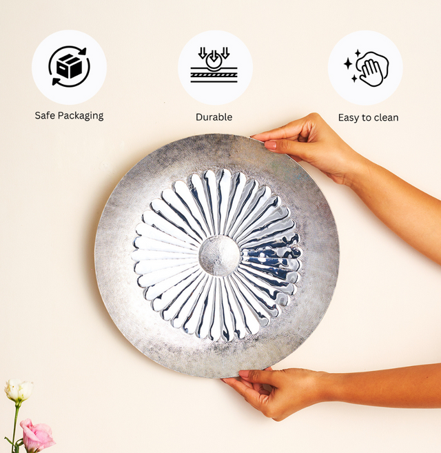 Flower Platter with Hammer Decorative | Large