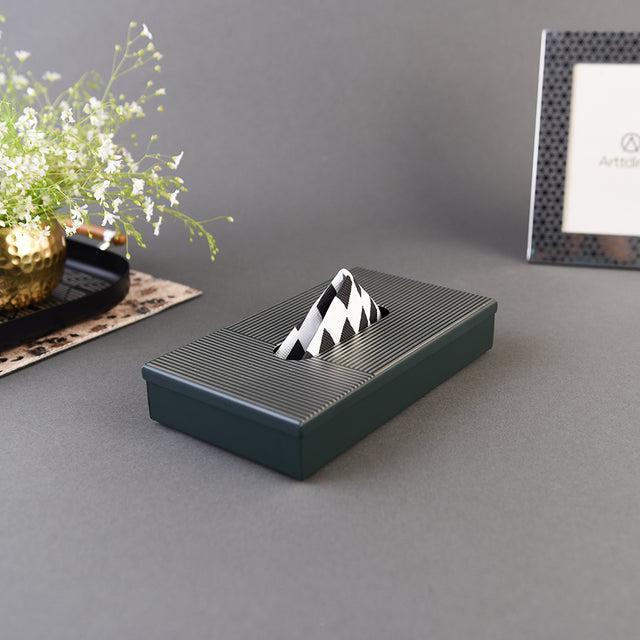 Deco Line Tissue Box | Dark Green