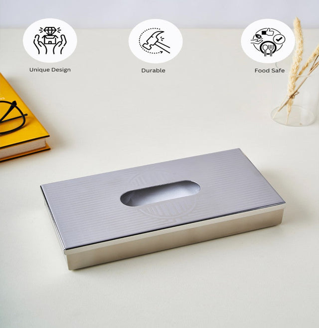 Art Deco Stainless Steel Premium Tissue Box