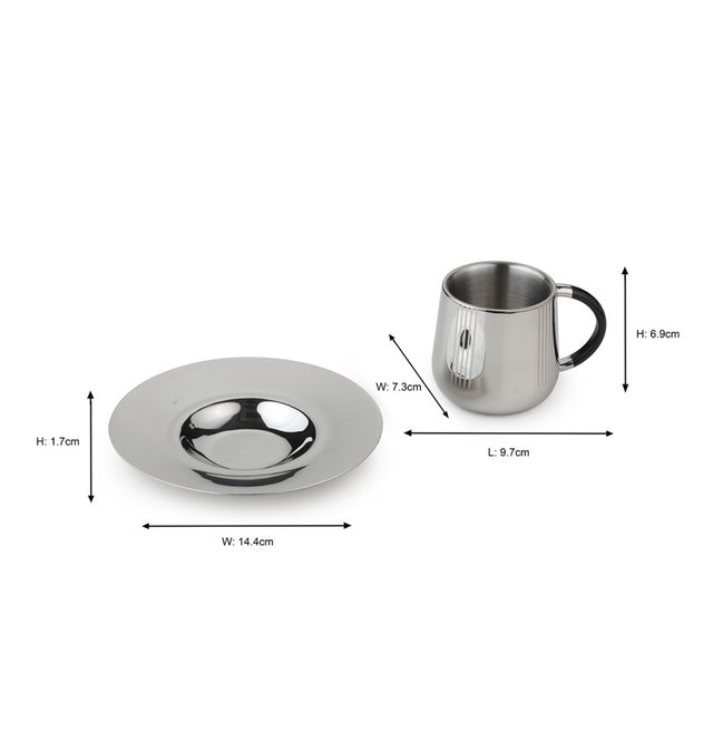 Deco Cup & Saucer | Luxury Cup Set of 2