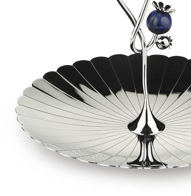 Poppy Pole Platter with Lapiz Lazuli Stone | Small