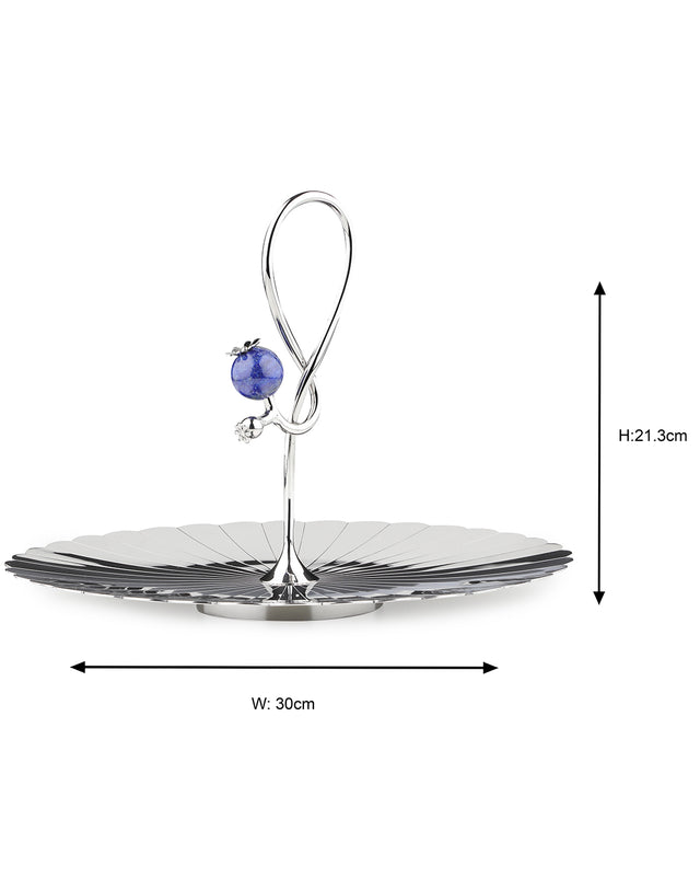 Poppy Pole Platter with Lapiz Lazuli Stone | Medium