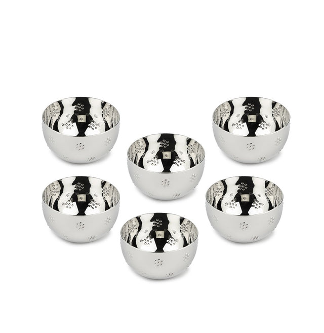 Polka Flower Eating Katori | Set of 6