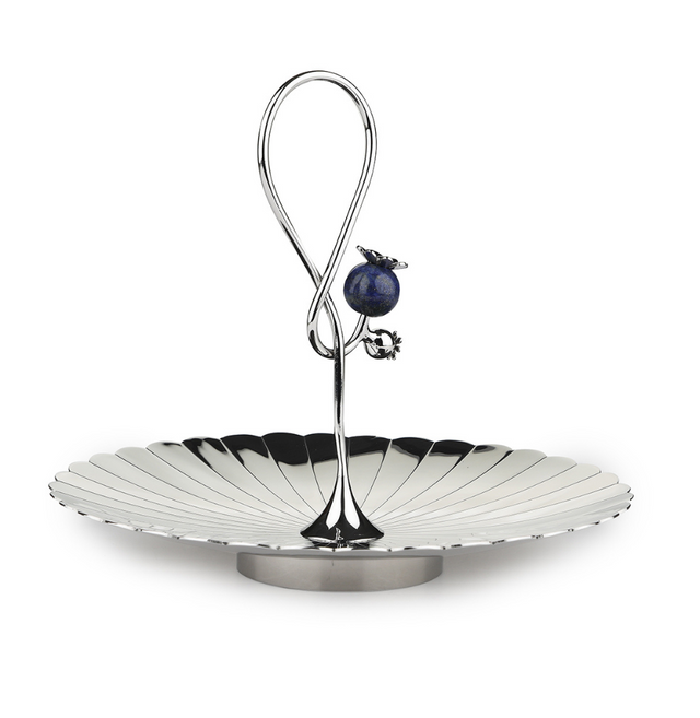 Poppy Pole Small Platter with Lapi Lazuli Stone