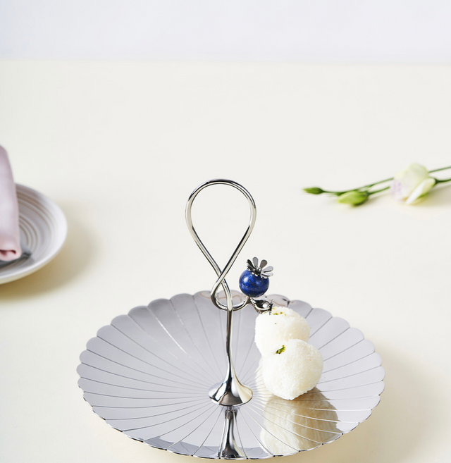 Poppy Pole Platter with Lapiz Lazuli Stone | Small