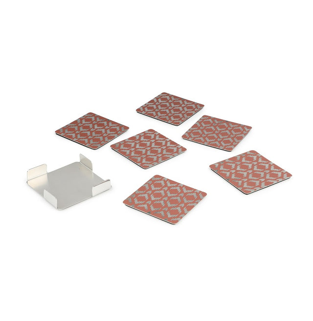Ikat Coaster Pink | Set of 6