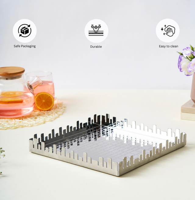 Urban Horizon Designer Serving Tray – Square Platter