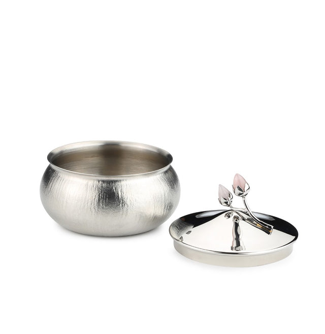 Rose Quartz Serving Bowl with Lid Small & Textured