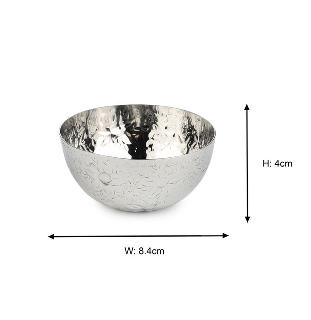 Stainless Steel Katori Set Of 12 (Rose Quartz)