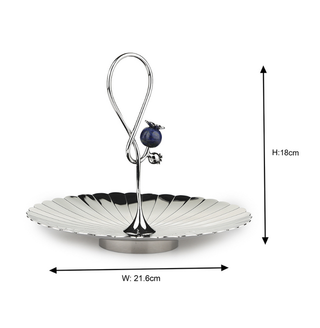 Poppy Pole Platter with Lapiz Lazuli Stone | Small