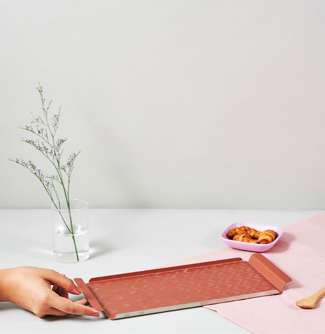 Ikat Serving Tray Pink | Large