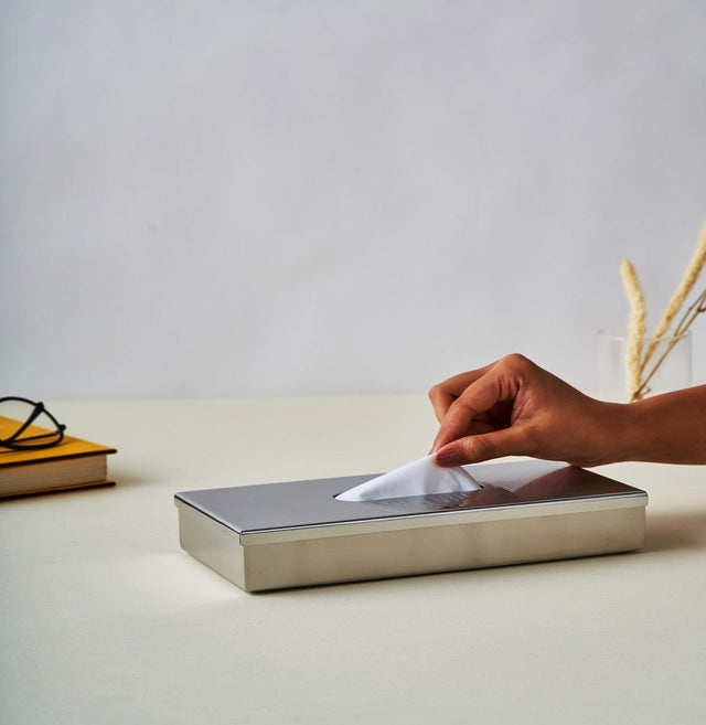 Art Deco Stainless Steel Premium Tissue Box