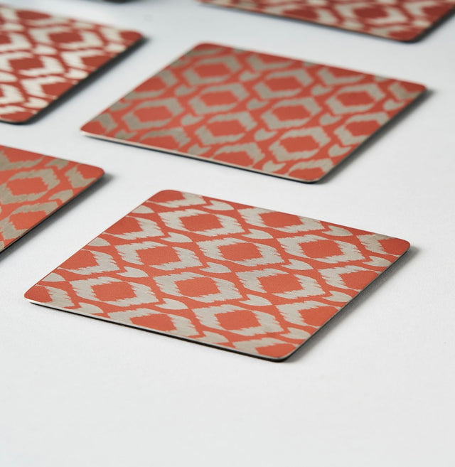 Ikat Coaster Set of 6 Pink