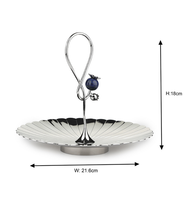 Poppy Pole Small Platter with Lapi Lazuli Stone