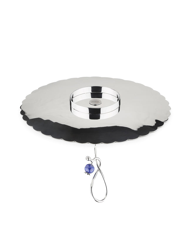 Poppy Pole Platter with Lapiz Lazuli Stone | Medium