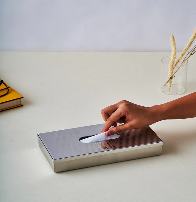 Art Deco Stainless Steel Premium Tissue Box