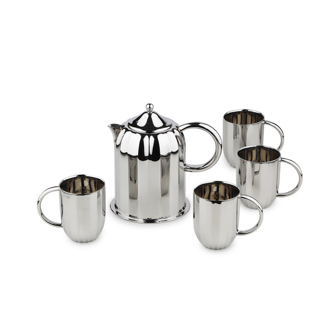 Luxury Dome Stainless Steel Coffee Mug & Pot Set