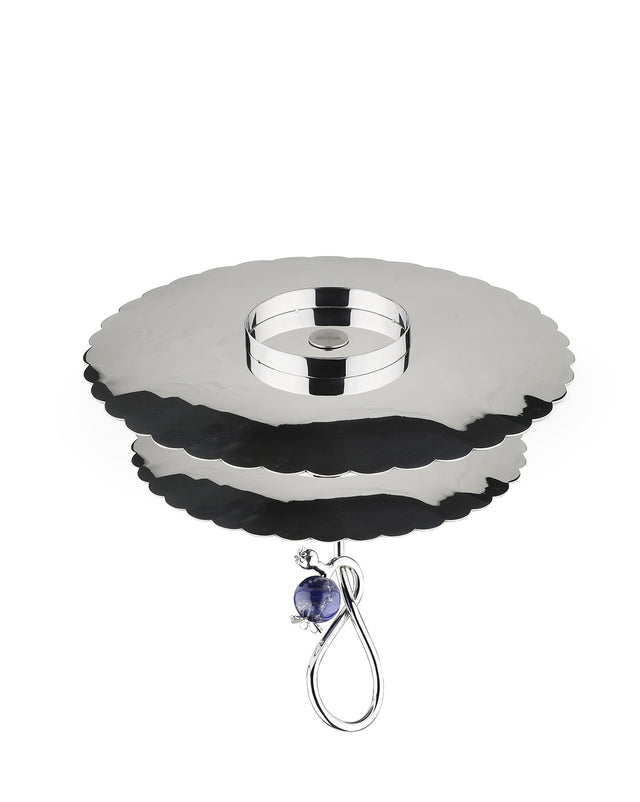 Poppy Pole 2 Tier Platter with Lapiz Lazuli Stone