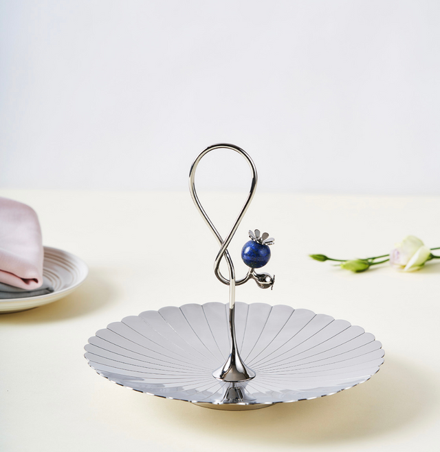 Poppy Pole Platter with Lapiz Lazuli Stone | Small