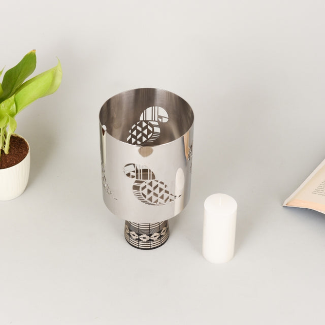 Paithani Parrot Pillar Candle Lamp | Large