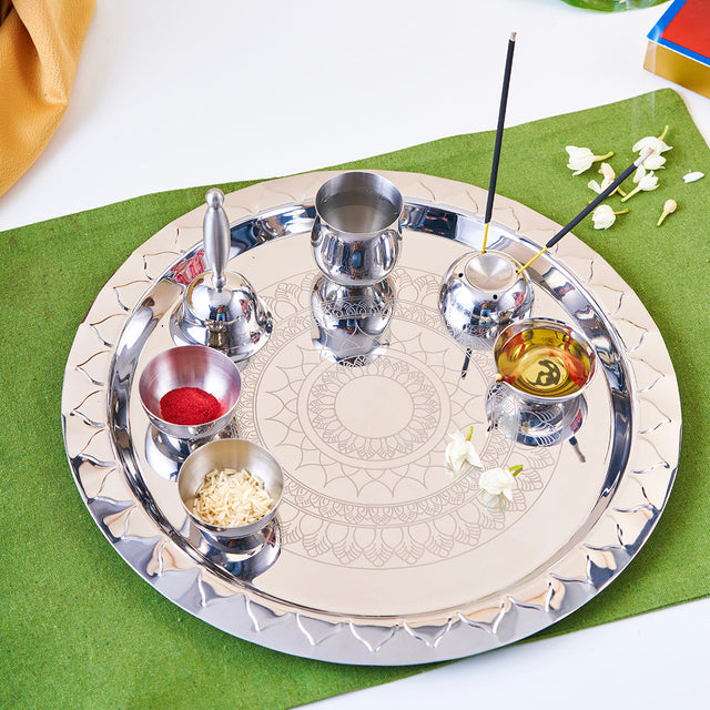 Etching Pooja Thali