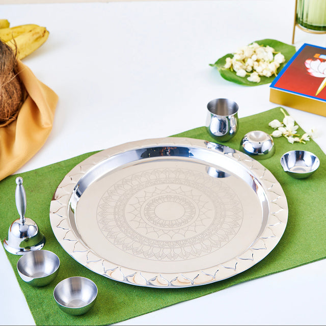 Etching Pooja Thali