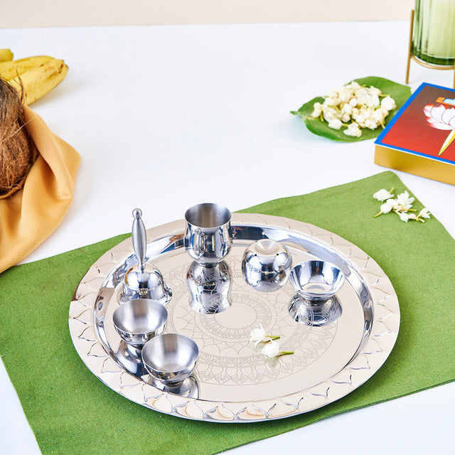 Etching Pooja Thali