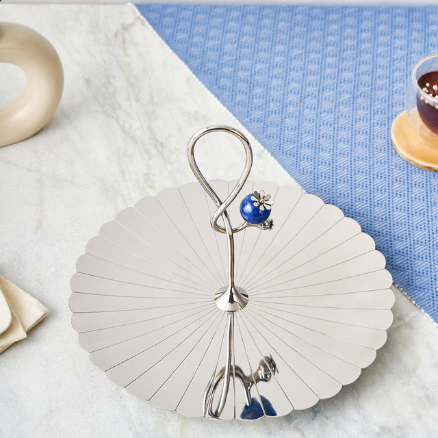 Poppy Pole Platter with Lapiz Lazuli Stone | Medium