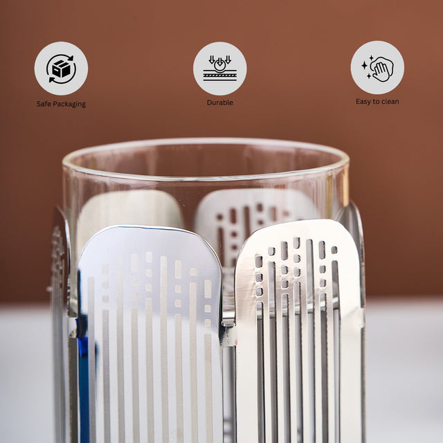 Art Deco T-light cum Aroma Diffusor SS