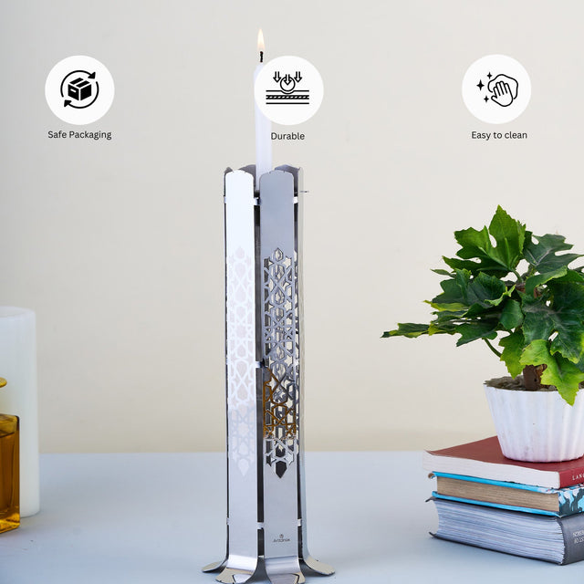 Tessellation Candle Stand Cum Bud Vase SS
