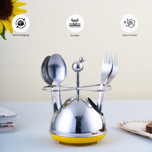 Dancing Doll Cutlery Stand | Large | Yellow