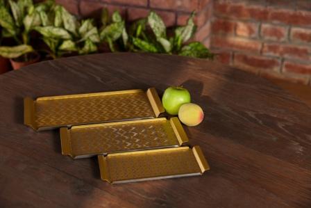 Ikat Tray Gold