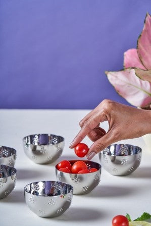 Polka Flower Katori | Small | Set of 6