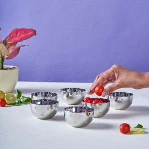 Polka Flower Katori | Small | Set of 6