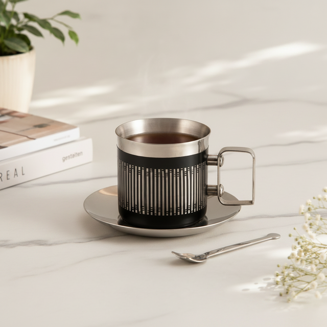Stripe Cup and Saucer | Set of 2