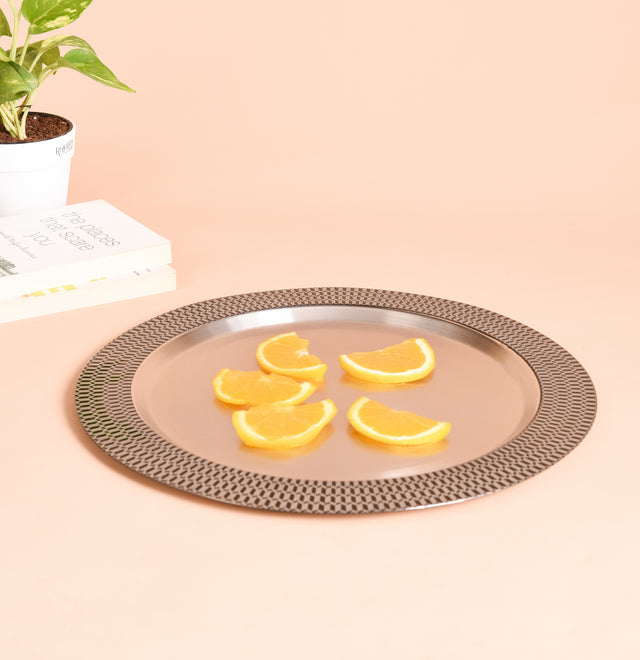 Inline Weave Black Charger Plate