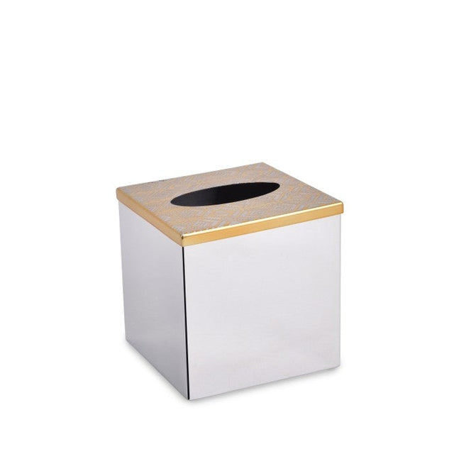 Inline Cube Tissue Box | Gold