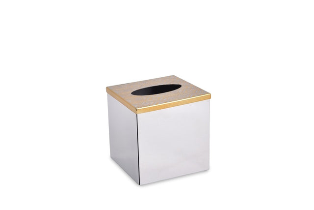 Inline Cube Tissue Box | Gold